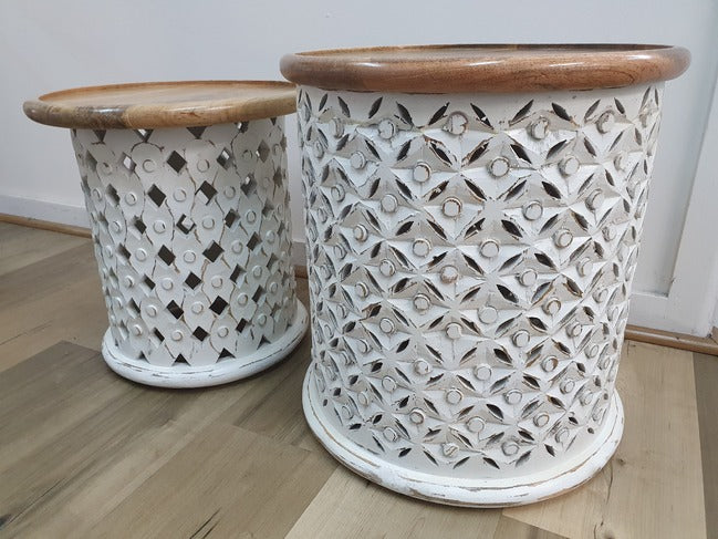 Jali Cutting set of 2 side tables