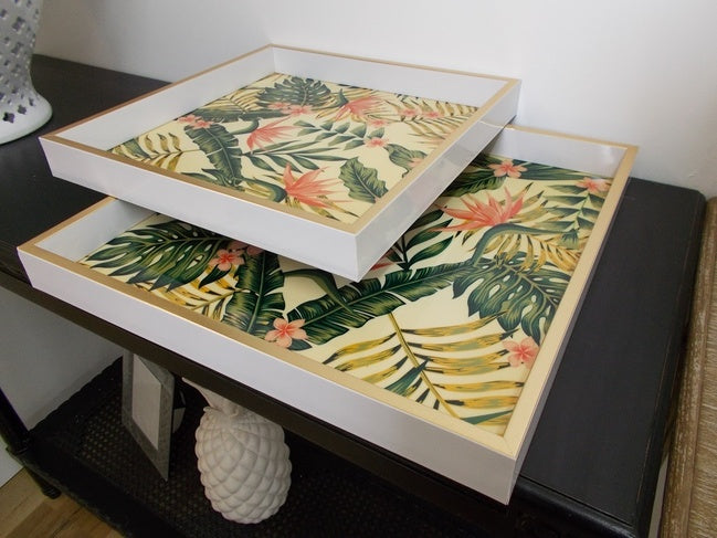 Botanical Square Set Of 2 Trays