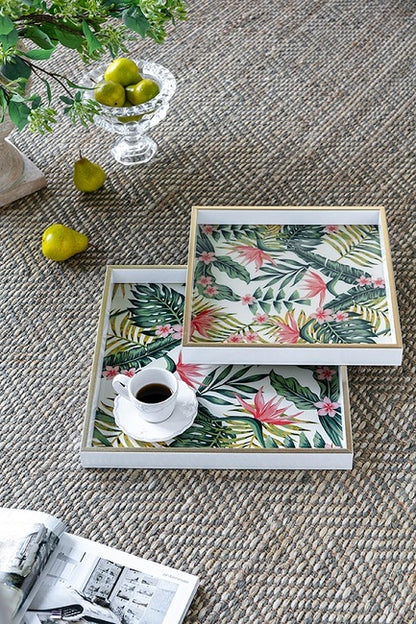 Botanical Square Set Of 2 Trays