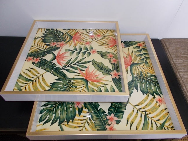 Botanical Square Set Of 2 Trays