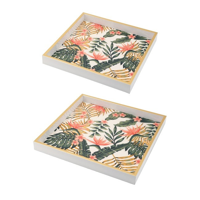 Botanical Square Set Of 2 Trays