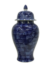 Blue Abstract Ginger Jar Tall. Traditional Shape Of This Medium Sized Ginger Jar Makes It Suitable For Homes With Classic Decor