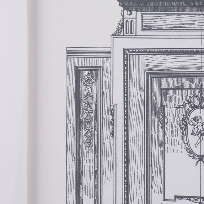 Ornate Doors Fake Pencil Wall Art Set Of 2. Classic Architecture. Intricate Renderings