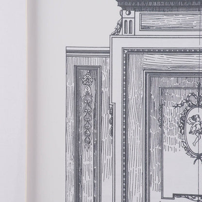 Ornate Doors Fake Pencil Wall Art Set Of 2. Classic Architecture. Intricate Renderings