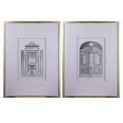 Ornate Doors Fake Pencil Wall Art set of 2