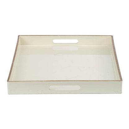 Mimosa Rectangle Tray In White A Lovely Combination Of Bright White And Gold Trim