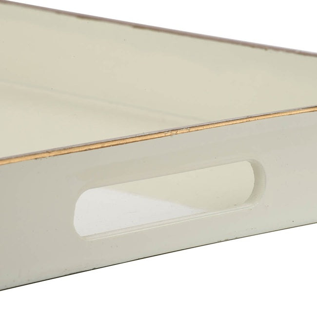 Mimosa Rectangle Tray In White A Lovely Combination Of Bright White And Gold Trim