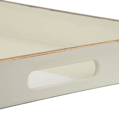 Mimosa Rectangle Tray In White A Lovely Combination Of Bright White And Gold Trim