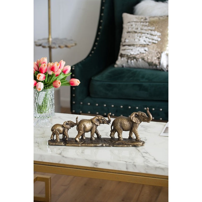 Elephant Family of 3 Statue