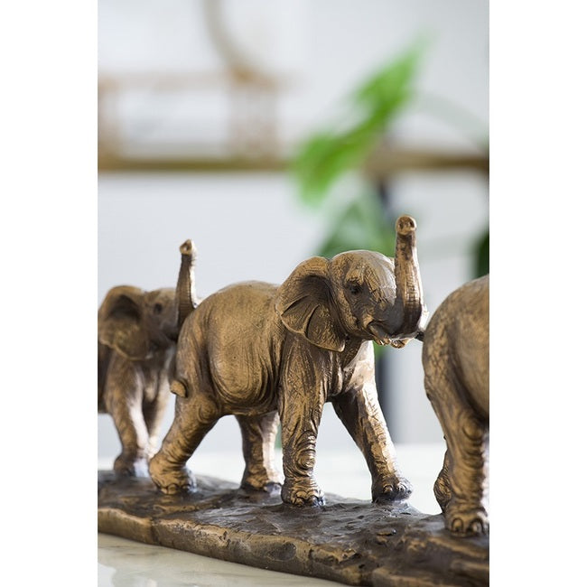 Elephant Family of 3 Statue