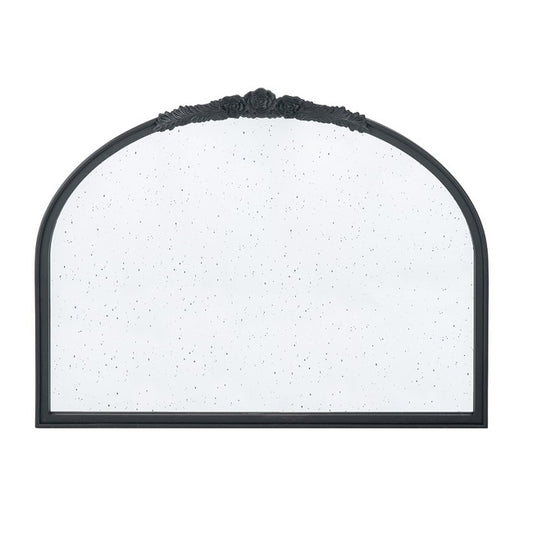 Bingley Rose Black Speckled Mirror 76 Hand Carved Rose Embellishment On The Top Arch Of The Mirror