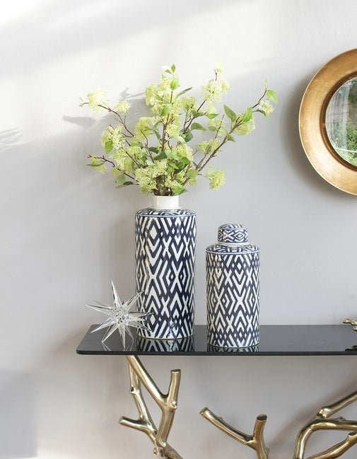 Carlyle Lidded Jar 46Cmh. Large Size; Includes Matching Lid. The Gorgeous Carlyle Lidded Jar Combines Traditional Patterns And Contemporary Craftsman