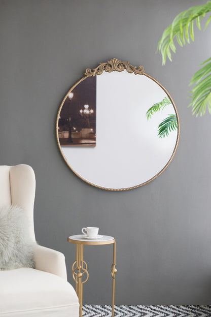 Baroque Gold Round Mirror Large 91. Will Compliment Any Lifestyle For Years To Come