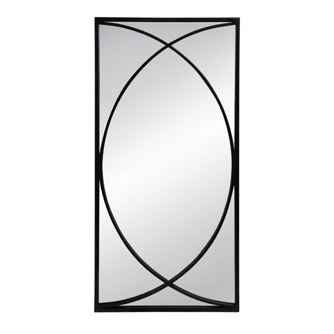 Set Of 3 Black Swirl Wall Iron Frame Mirror 81. Minimalist And Easily Blends With Any Style