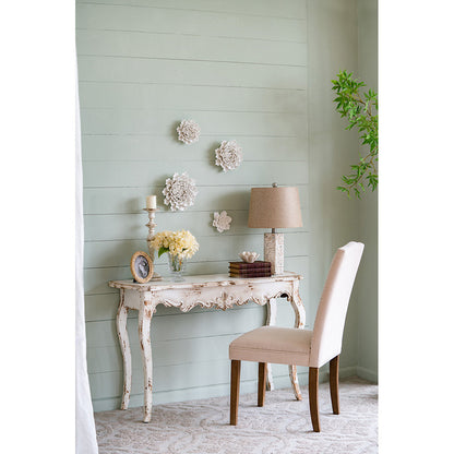 铆钉米色无扶手餐椅 2 件套