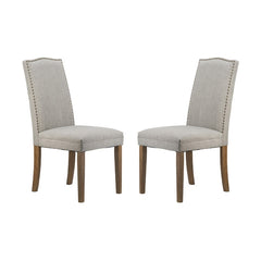 Studded Smoky Grey Armless Dining Chairs Set Of 2