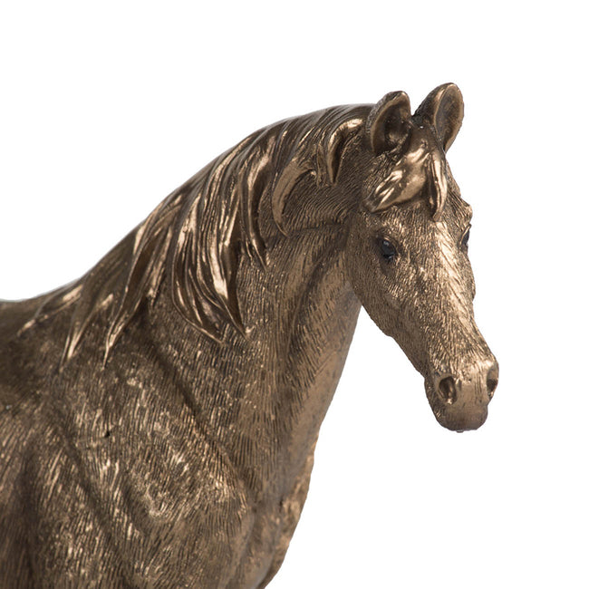 素朴なゴールド仕上げの馬の像 高さ18cm