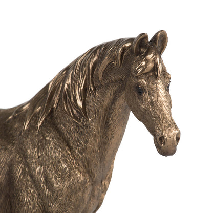 素朴なゴールド仕上げの馬の像 高さ18cm