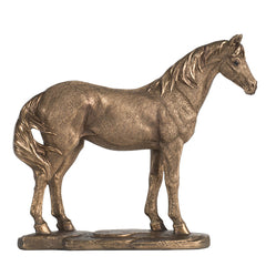 素朴なゴールド仕上げの馬の像 高さ18cm