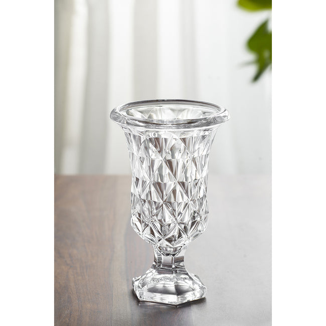 Diamond Pattern Pedestal Vase 24Cmh