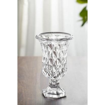 Diamond Pattern Pedestal Vase 24Cmh