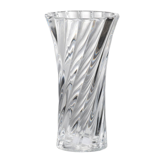 Clear Glass Curved Column Vase 20Cmh