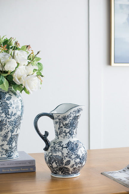 中国风装饰水壶 31 厘米高。中国风图案的古典优雅