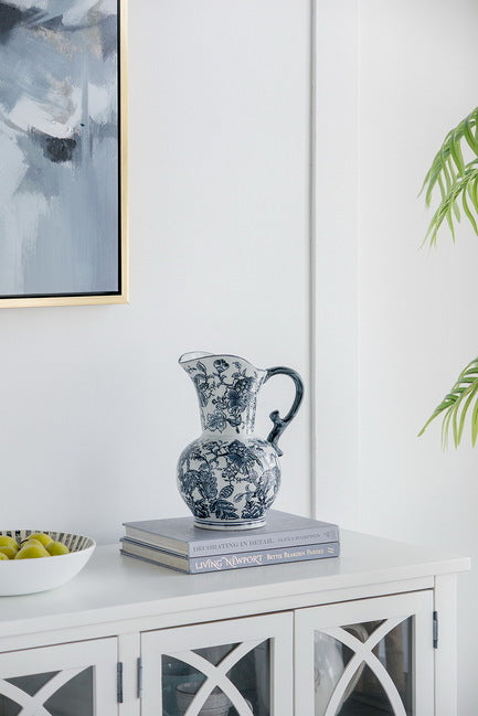 中国风装饰水壶 31 厘米高。中国风图案的古典优雅