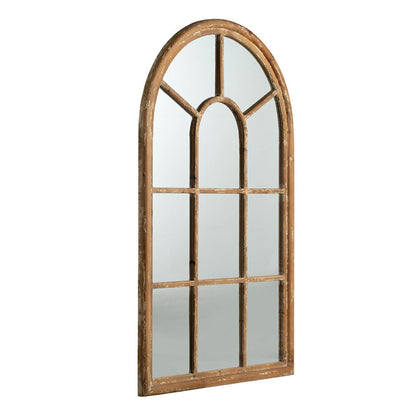 Coolum Arched Wall Mirror. This Decorative Wall Mirror Boasts An Oversized Arched Silhouette And A Natural Brown Frame