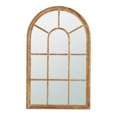 Coolum Arched Wall Mirror. This Decorative Wall Mirror Boasts An Oversized Arched Silhouette And A Natural Brown Frame