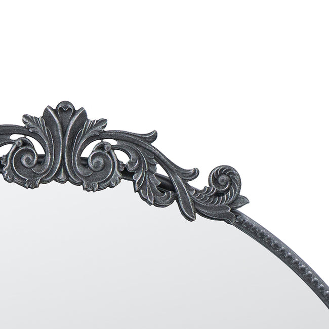 Baroque Black Round Wall Mirror 98Cm. The Black Framing Makes This A Striking Focal Piece. 