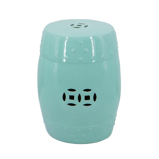 Aqua Ceramic Cut Out Stool 45Cmh