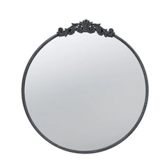 Baroque Black Round Mirror 76