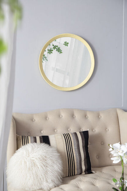 Porthole Mango Cream Wood Wall Mirror