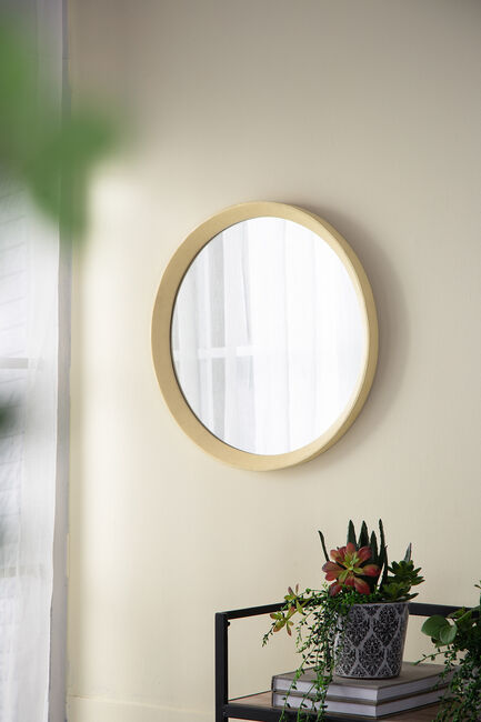 Porthole Mango Cream Wood Wall Mirror