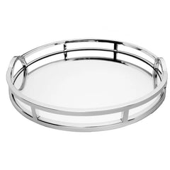 209N - Round Mirror W/Tray Arch Handles Small 38Cm