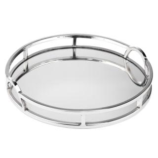 209N - Round Mirror W/Tray Arch Handles Small 38Cm