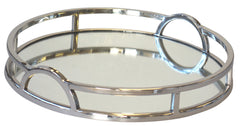 209P - Round Mirror Tray Arch Handles Lrg 49Cm