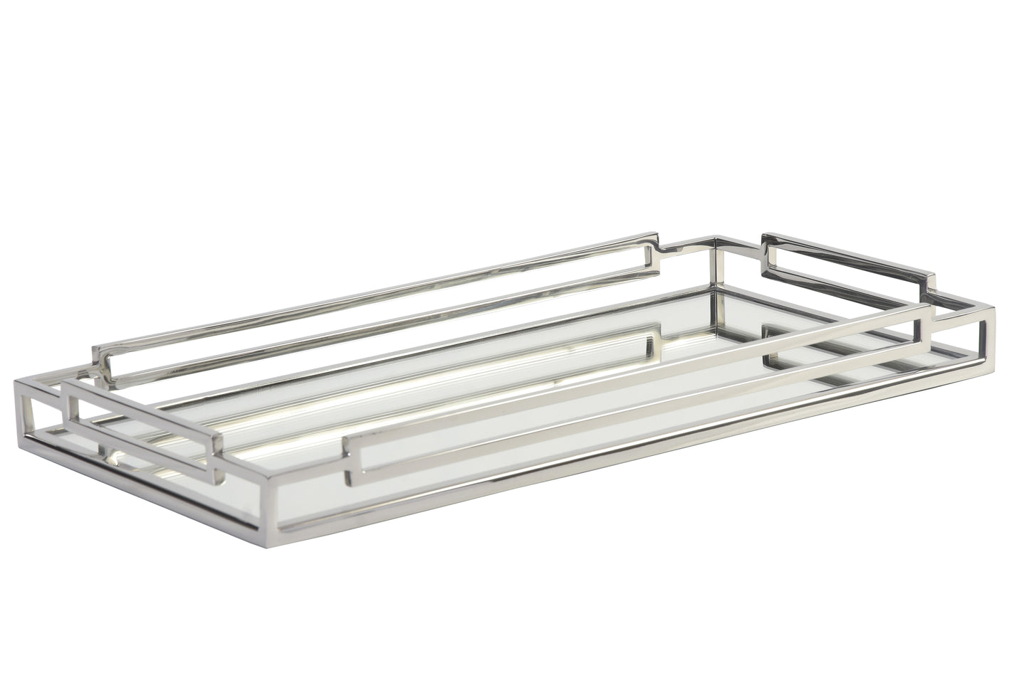 210E Rectangle Cubism Handles Mirror Tray 50X25X5