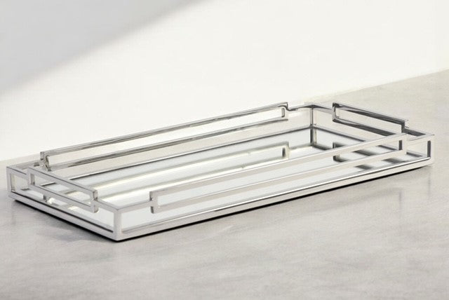 210E Rectangle Cubism Handles Mirror Tray 50X25X5