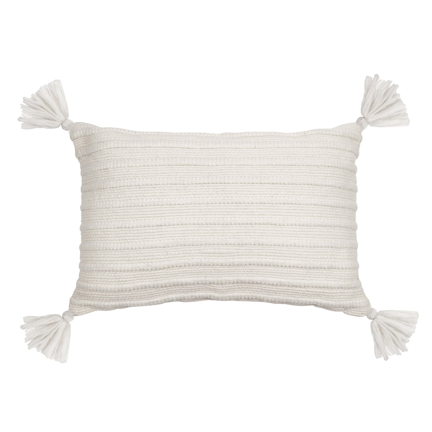 Elwood Ecru Tassel Lumbar Cushion