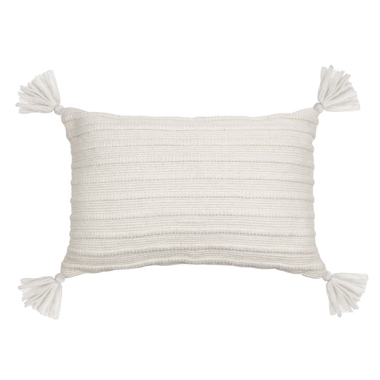 Elwood Ecru Tassel Lumbar Cushion