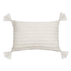 Elwood Ecru Tassel Lumbar Cushion