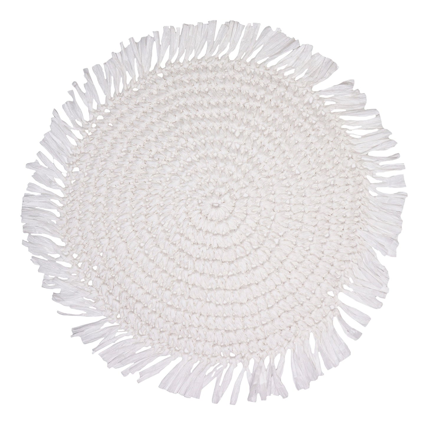 Fringe White Placemat Round