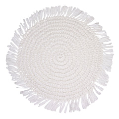 Fringe White Placemat Round