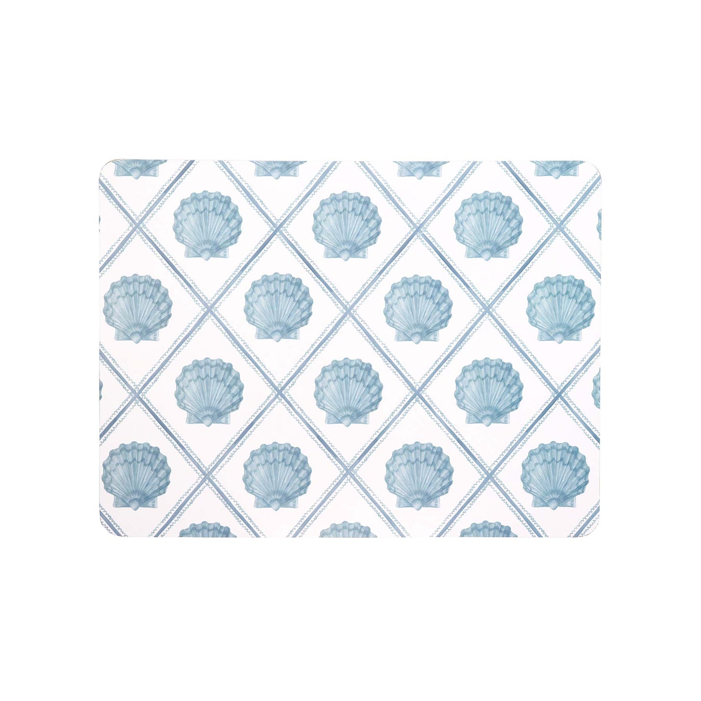 Scallop Check Rectangle Placemat - Set Of 4