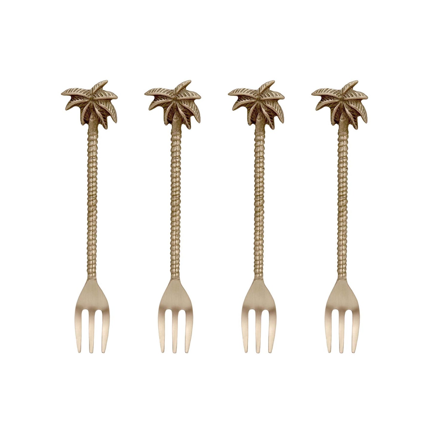Palm Tree Brass Fork - Set Of 4