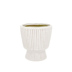 Taylor Ribbed White Planter Small