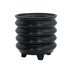 Bonnie Black Ribbed Planter