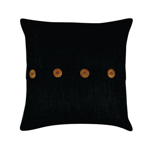 Bromley Button Black Cushion 50Cm